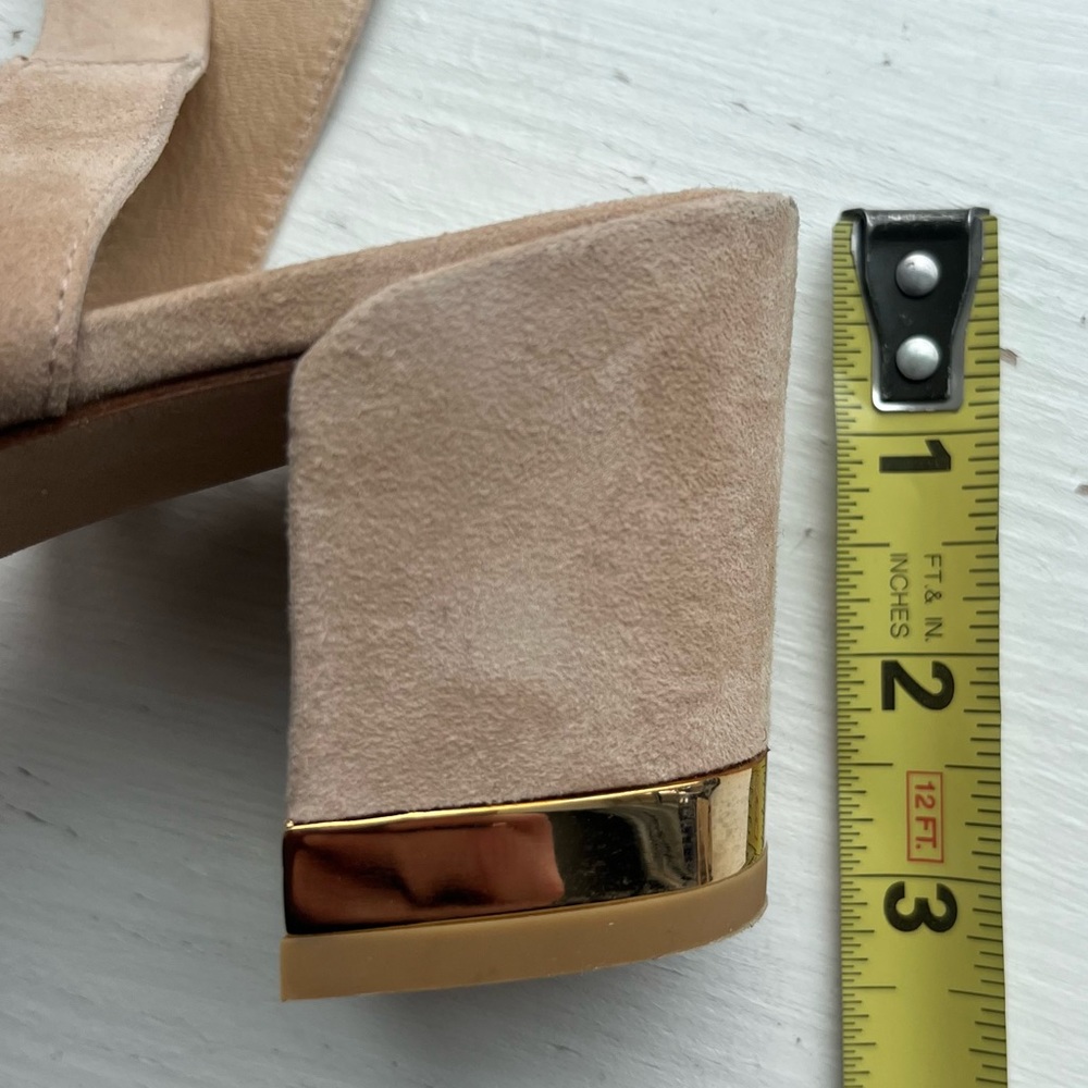 Stuart Weitzman Block Heel Laceup Suede Sandals I… - image 5